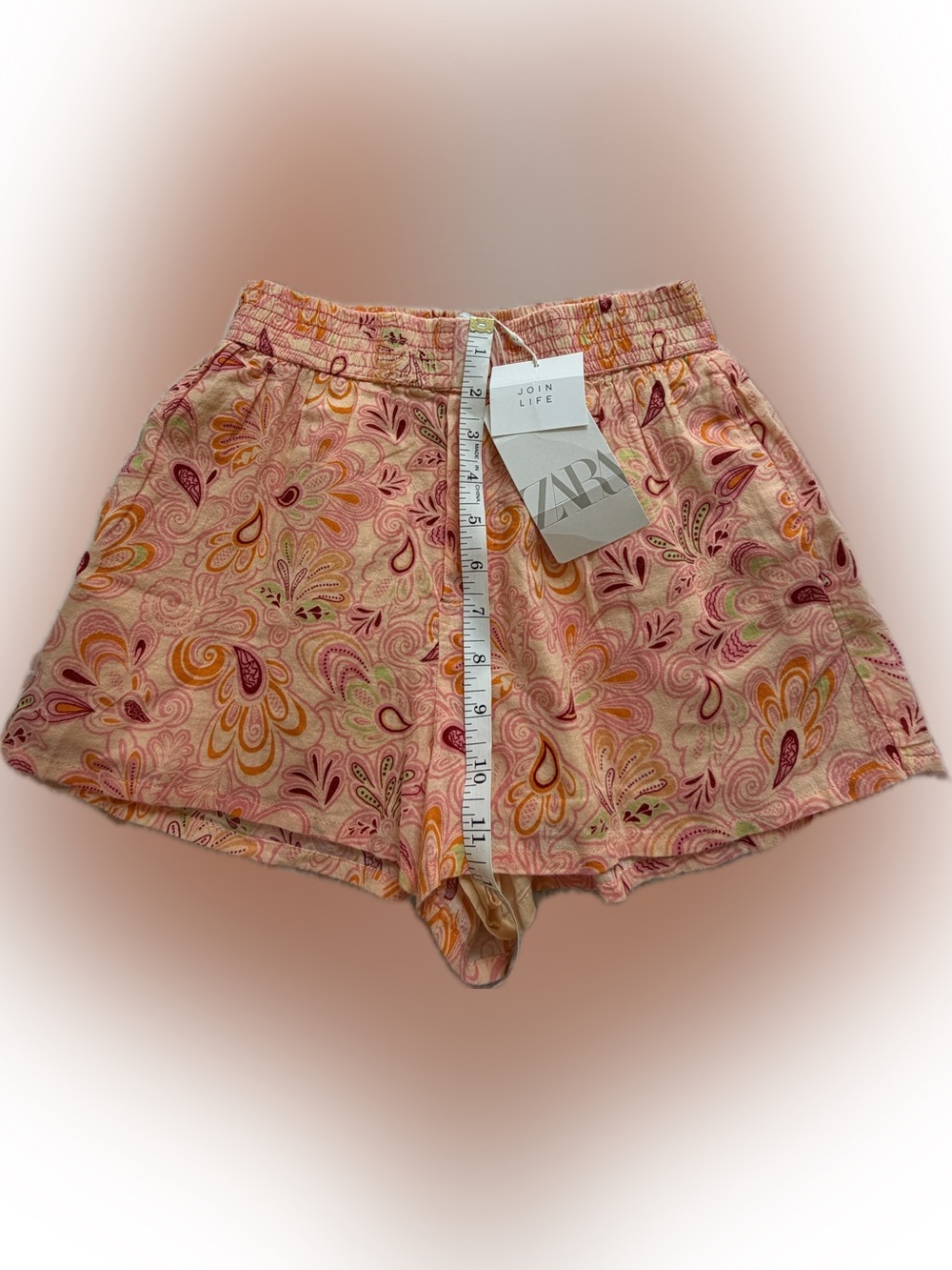 ZARA NWT Pink Paisley Cotton Shorts